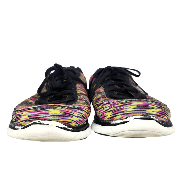 Skechers Shoes Womens 8 Rainbow Striped Neon Abstract Lite Weight Tennis Running - Picture 3 of 11